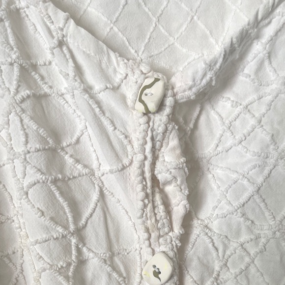 Vintage Linda Chapman White Cotton Button Front‎ Cardigan Top M - Picture 2 of 10